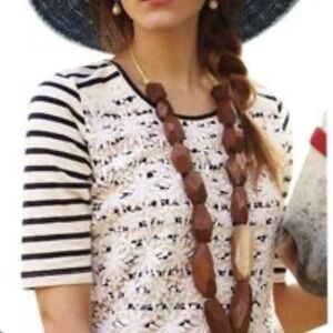 Anthropologie Lili’s Closet Striped Lace Top